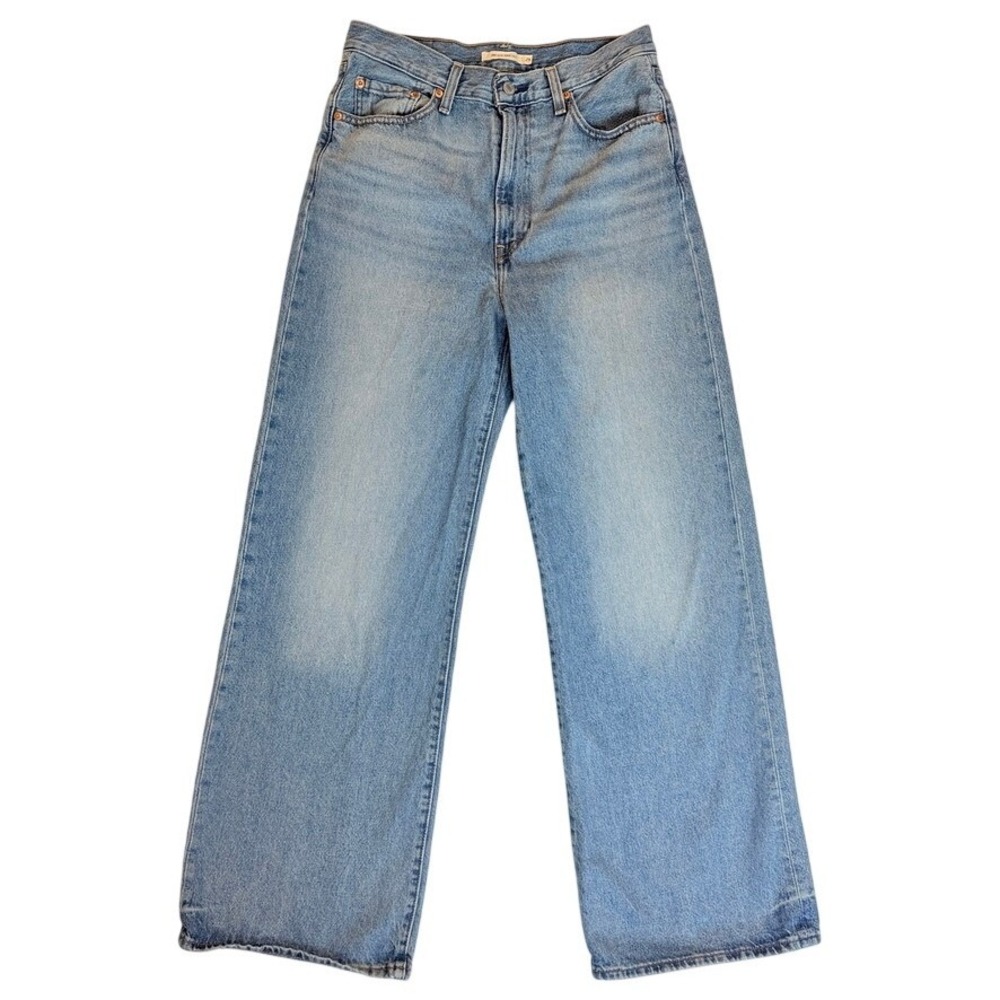 Levi's Ribcage Wide Leg Women 29 Blue High Rise Denim Jeans A6081-0022